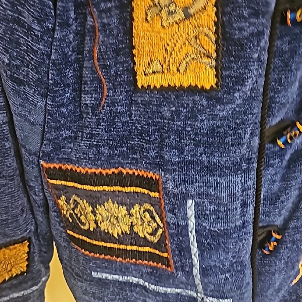 Allure Blue Patchwork Cardigan Jacket - image 5